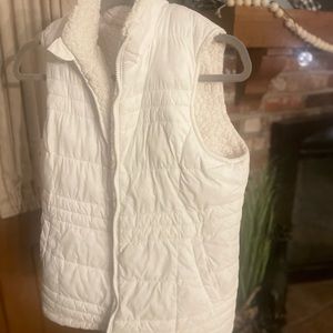 White lined winter vest
